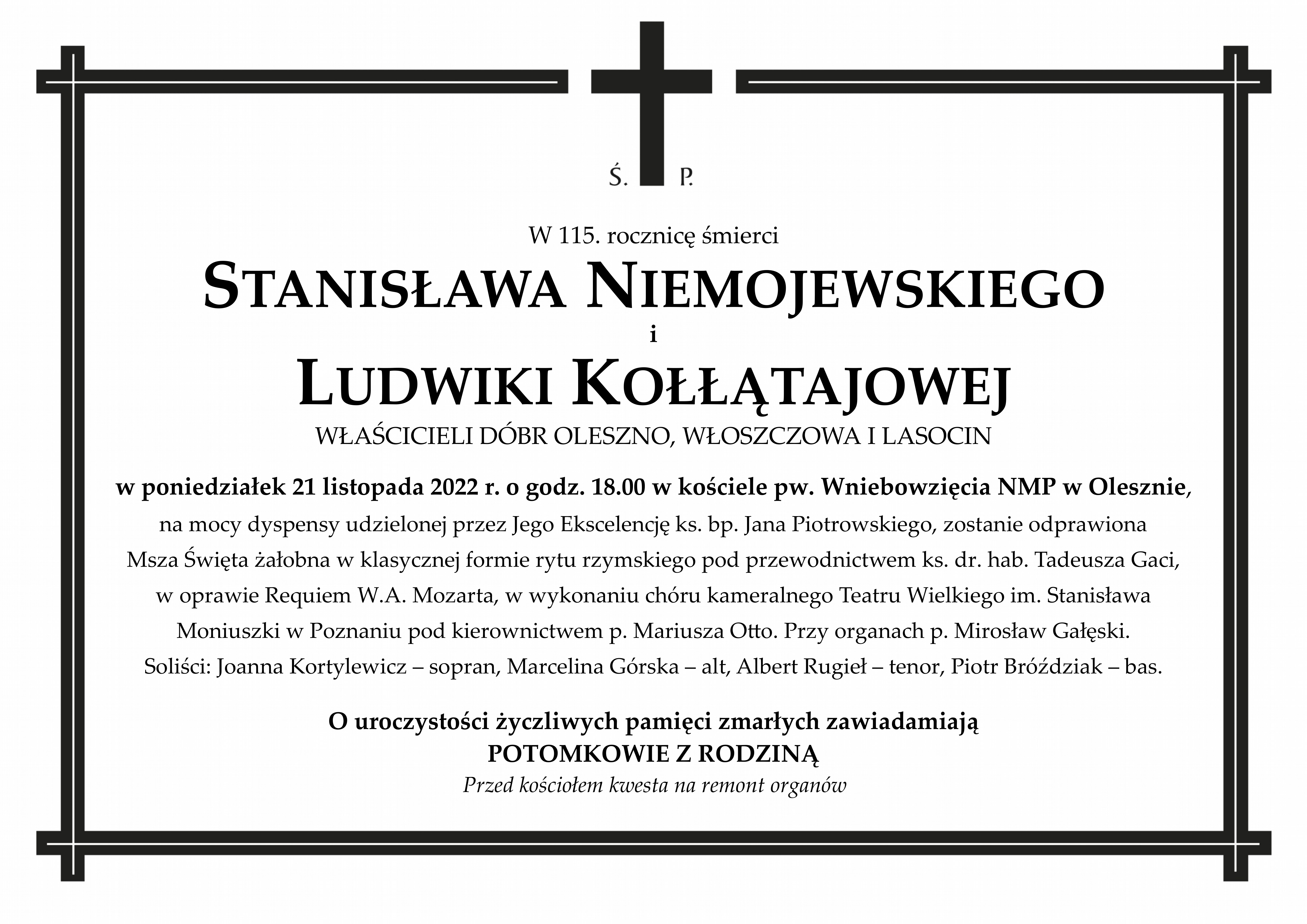 Requiem w Olesznie 21 listopada 2022 r. – ujęcie 1